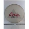 Image 1 : Circular Plastic "Coors Light" Sign - 24" Diameter - Pickup Only