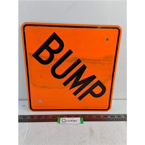 Saskatchewan Road Construction "BUMP" Metal Sign - 12x12"