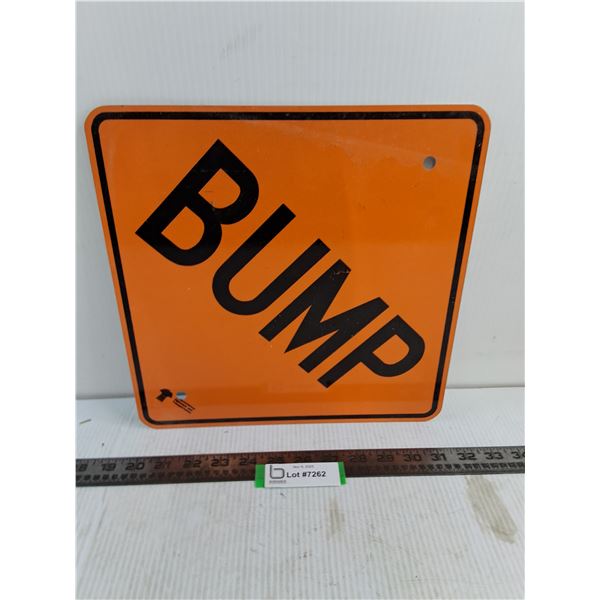 Saskatchewan Road Construction "BUMP" Metal Sign - 12x12"