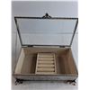 Image 2 : Glass And Silver Colored "Nicole Miller" Jewelry Box - 9" x 5" x 3"