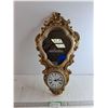 Image 1 : Vintage Mirror And Clock (Battery Needed)  - 23" x 13"