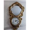 Image 3 : Vintage Mirror And Clock (Battery Needed)  - 23" x 13"