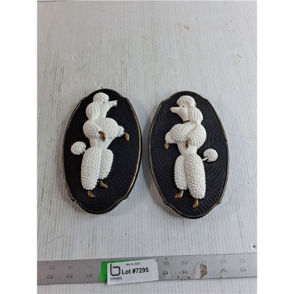 (2) 1969/1970 Miller Studio Poodle Chalkware Plaques
