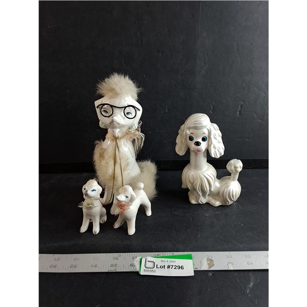 (2) Vintage Poodle Ornaments