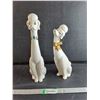 Image 1 : (2) Vintage MCM White Ceramic Poodle Figurines 13" And 15" Tall