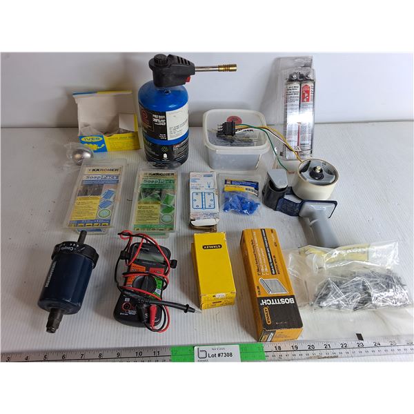 Hand torch, Brass Hinges, Digital Multimeter-As Is, Misc