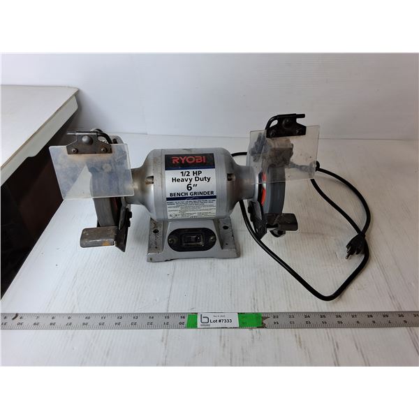 Ryobi 1/2 HP 6" Bench Grinder- Powers On, Pickup Preferred