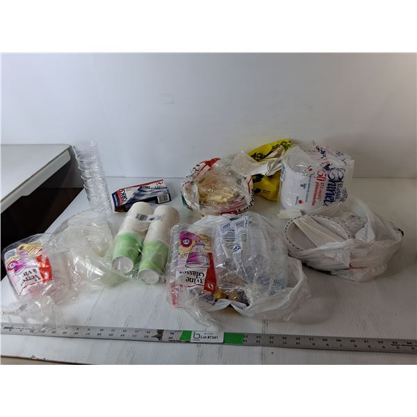 Paper Dessert Plates, Plastic Utensils, Kitchen Garbage Bags