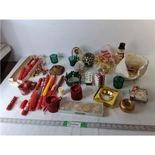 Christmas Lot- Candles, Candy Canes, Misc.