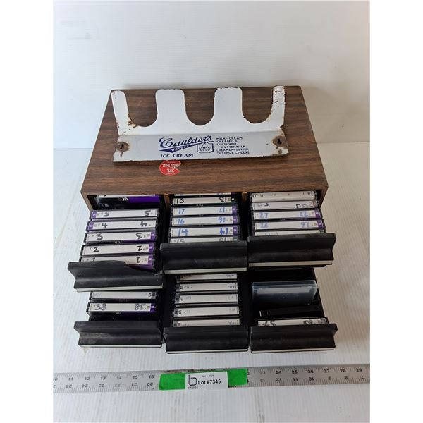 Caulder's Ice Cream Sign 12", Cassette Tape Holder & Cassette Mix Tapes, Pickup Preferred