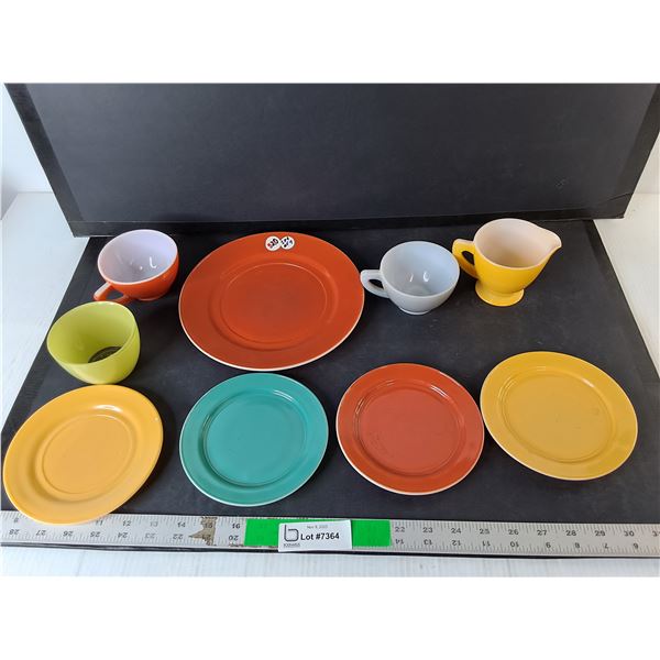 Vintage Style Dishes- Cups, Plates- One Anchor Hocking, Creamer
