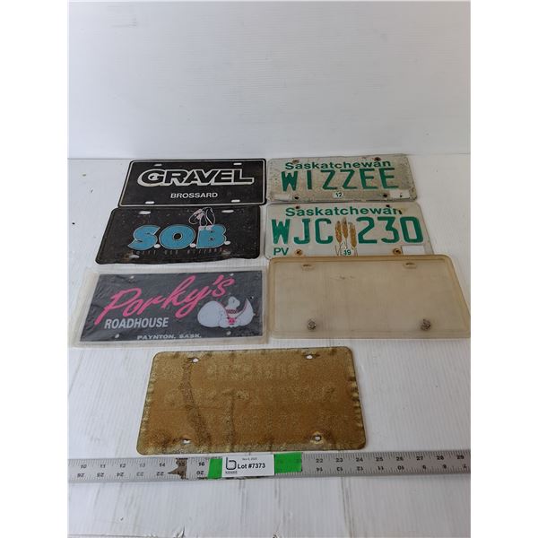 (7) License Plates/Covers- Porky's Roadhouse, Misc.