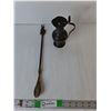 Image 1 : Pewter Jug & Brass Shoe Horn 16.75"