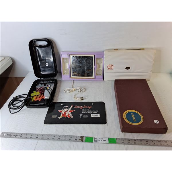 Electric Razor, Light Up Mirror- Both Power On & Scrabble