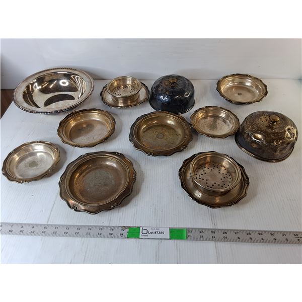 Silver Plated Dishes- Ashtrays, Bowls, Misc.
