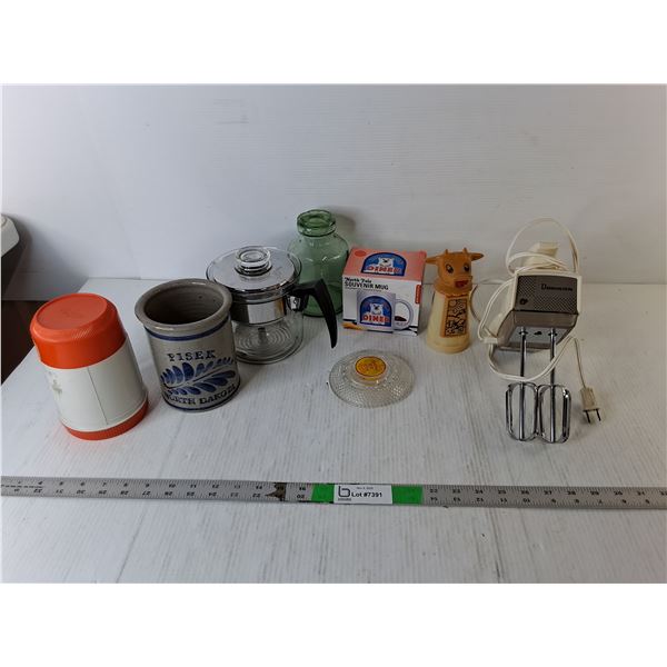 Electric Mixer- Powers On, Thermos, Cow Creamer, Misc.