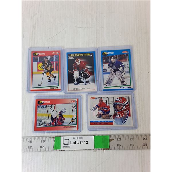 (5) Score Hockey Cards- Patrick Roy, Misc. Cannot Authenticate