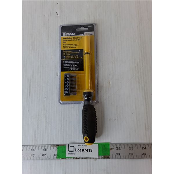 Titan Screwdriver & Bit Set, Sealed