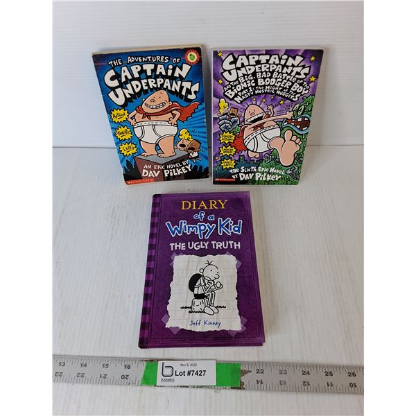 (2) Captain Underpants Books & Diary of a Wimpy Kid
