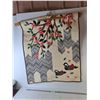Image 1 : Japanese Blossom Decorative Quilt 38" x 31", Pickup Preferred
