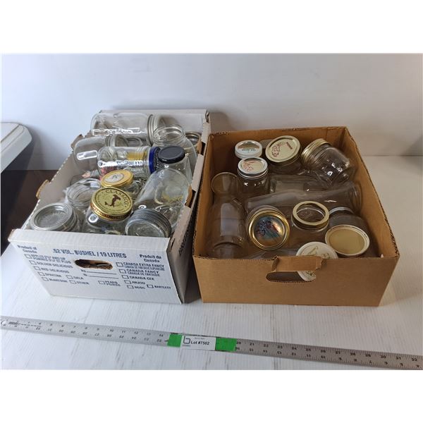 (2) Boxes of Glass Jars/Jugs