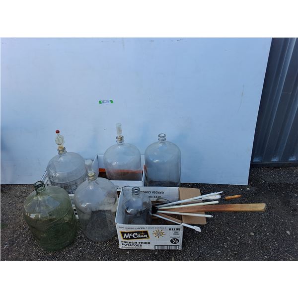 **(6) Carboys & Wine Making Supplies, Cannot Ship