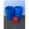 Image 1 : **(2) 55 Gallon Rainbarrels & 5.3 Gallon Jerry Can with Fuel, Cannot Ship