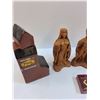 Image 2 : Saskatchewan Pool Decanter, Prud Homme, (2) Carved Figurines, (2) Vases, Alberta Pool Coin Bank
