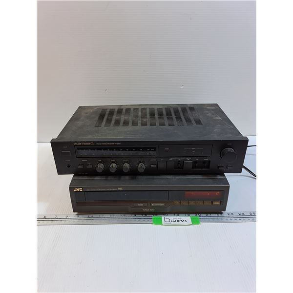 JVC VHS Player, Powers On & Vector Stereo Receiver, As Is