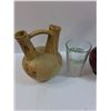 Image 2 : Peach Lustre Vase, Pottery Water Decanter, Vase, Tony Tomas Glass