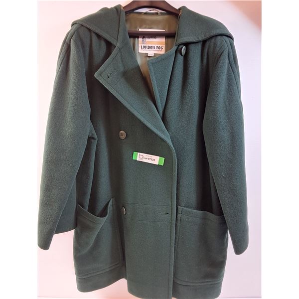 * Ladies Green Wool London Fog 3/4 Length Jacket - Size 10
