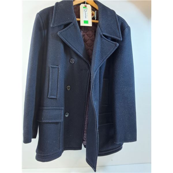 * Ladies Blue Wool 3/4 Length Jacket - Size M