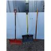 Image 1 : **(2) Plastic Snow Shovels & Ice Scraper Up to 56" Tall, Cannot Ship