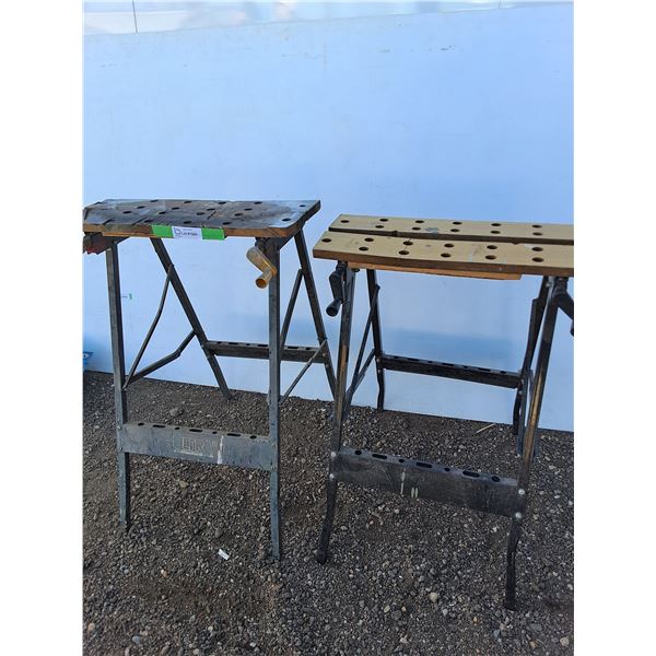 **(2) Foldable Sawhorses/Workbench ,Up To22"x31"-Cannot Ship
