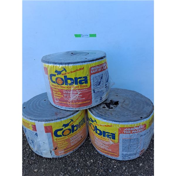 **(3) Rolls Cobra Exhaust Vent for Roof Ridge 20Ft x 10.5"-Cannot Ship