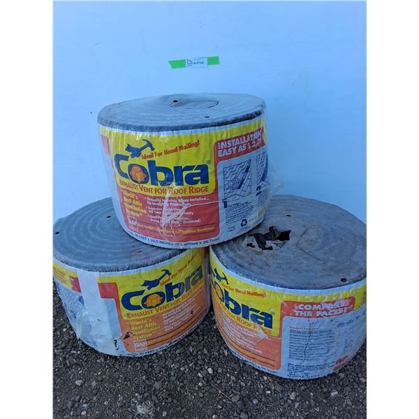 **(3) Rolls Cobra Exhaust Vent for Roof Ridge 20Ft x 10.5"-Cannot Ship