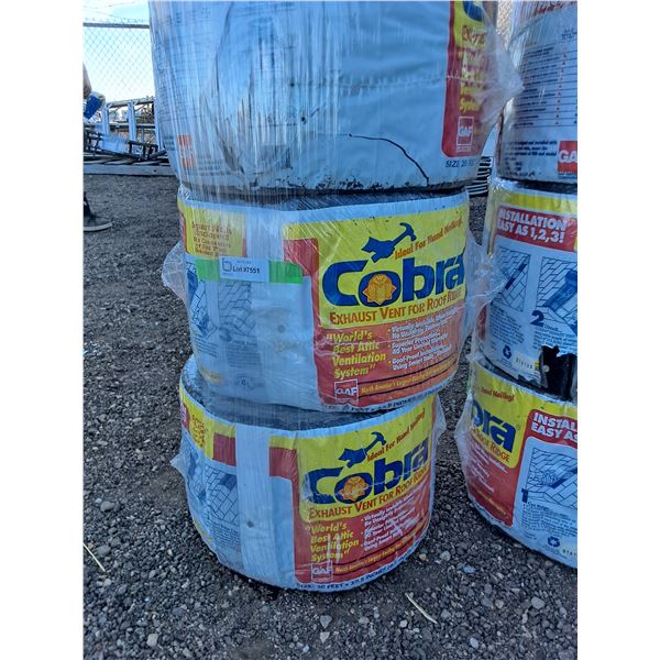 **(3) Rolls Cobra Exhaust Vent for Roof Ridge 20Ft x 10.5"-Cannot Ship