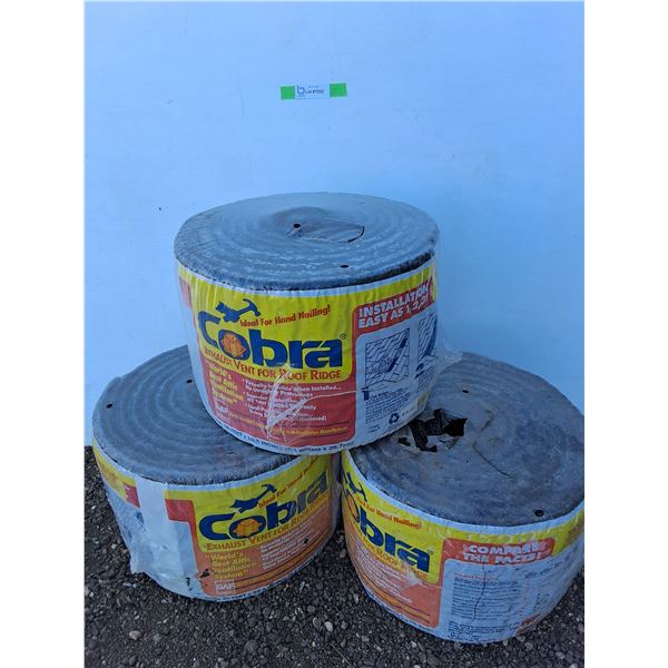 **(3) Rolls Cobra Exhaust Vent for Roof Ridge 20Ft x 10.5"-Cannot Ship