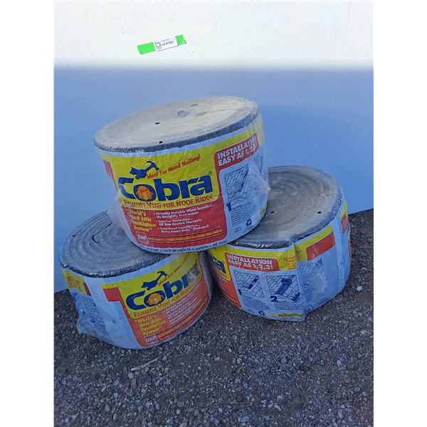 **(3) Rolls Cobra Exhaust Vent for Roof Ridge 20Ft x 10.5"-Cannot Ship