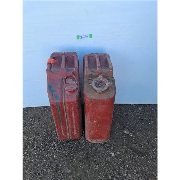 **(2) Vintage Jerry Cans Up to 19" Tall, Cannot Ship