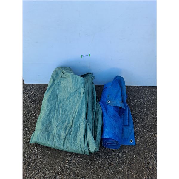 **(2) Tarps with Holes- 7' x 11' & 12' x 7', Cannot Ship