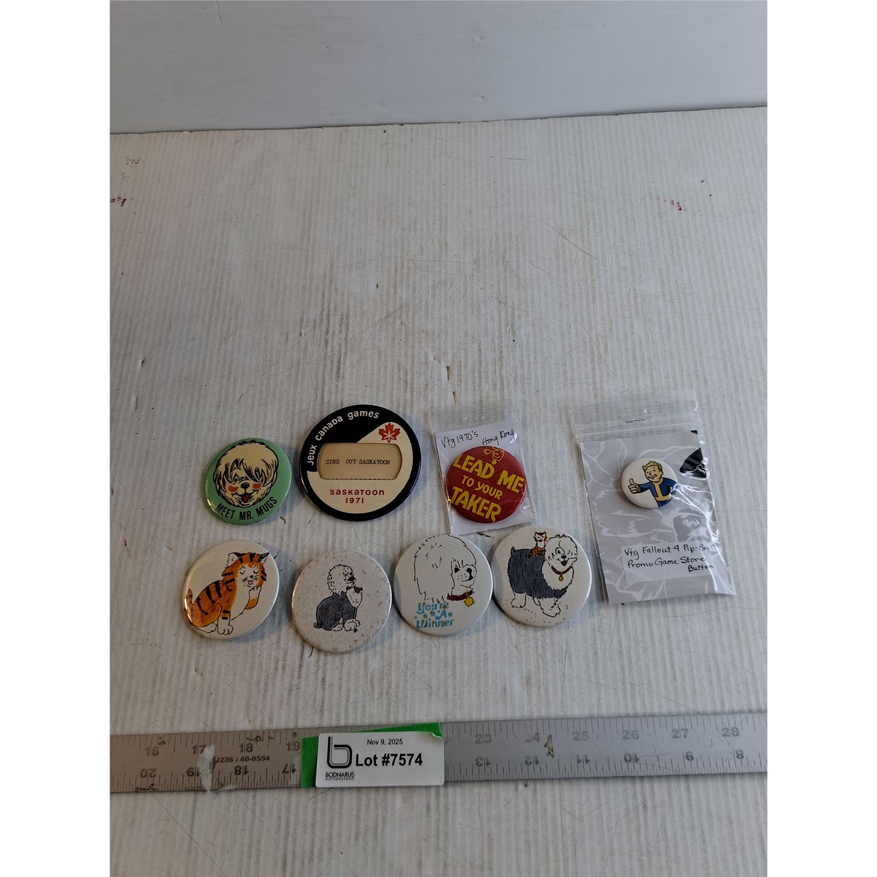 (8) Assorted Pin Back Buttons
