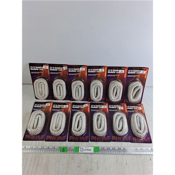 (12) 25ft Handset Modular Cords - New