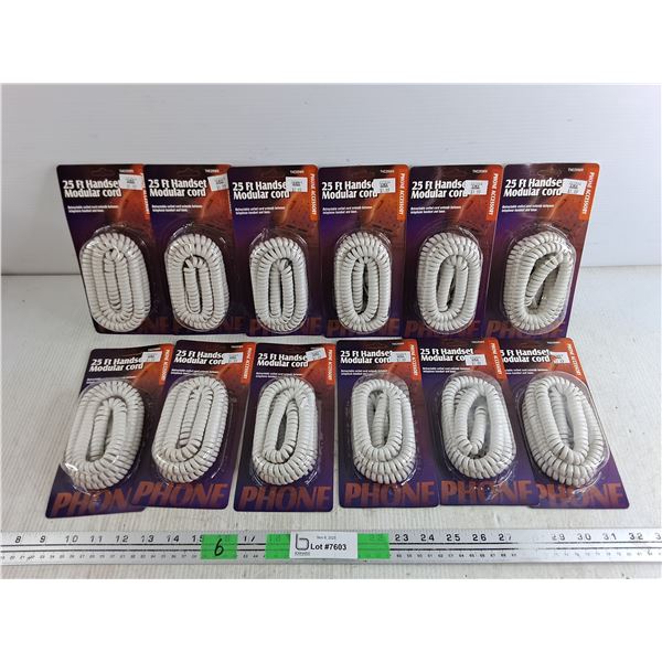(12) 25ft Handset Modular Cords - New