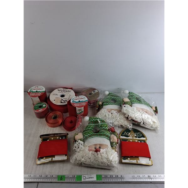 Christmas Ribbons, Santa Door Hangers