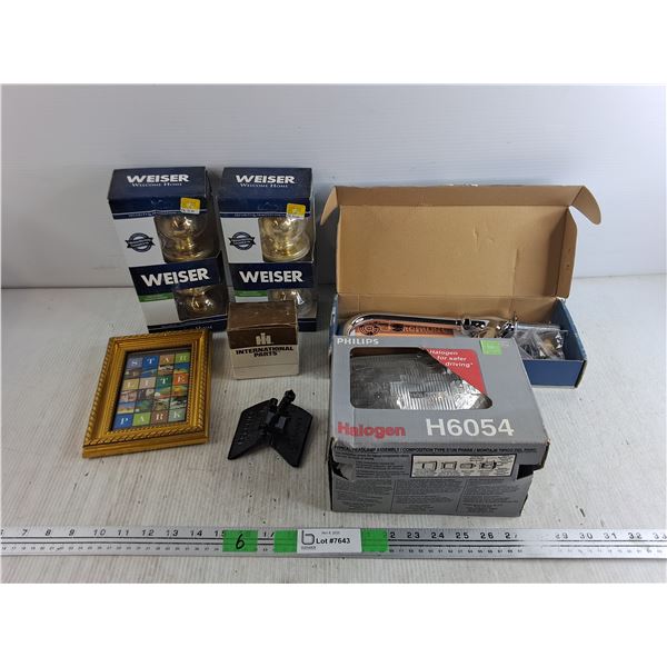 Weiser Door Knobs, Foremost Sink Faucet, Philips Halogen Lamps, International Parts Part, Misc