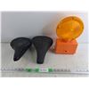 Image 1 : (2)  Bicycle Saddles, Amber Emergency Light - As Is
