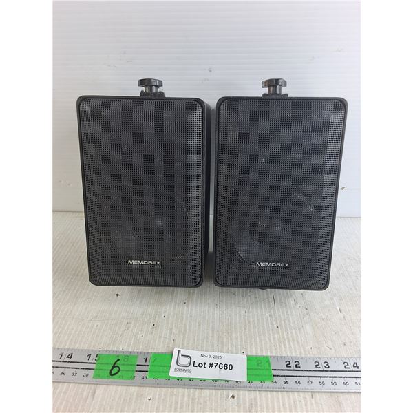 Memorex Speakers - As Is, 4" x 4" x 7"