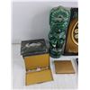 Image 2 : Ceramic Decor, Marathon Wall Clock, Cigarette Cases, Locking Jewelry Box, Hitachi Remote - As Is