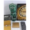 Image 3 : Ceramic Decor, Marathon Wall Clock, Cigarette Cases, Locking Jewelry Box, Hitachi Remote - As Is